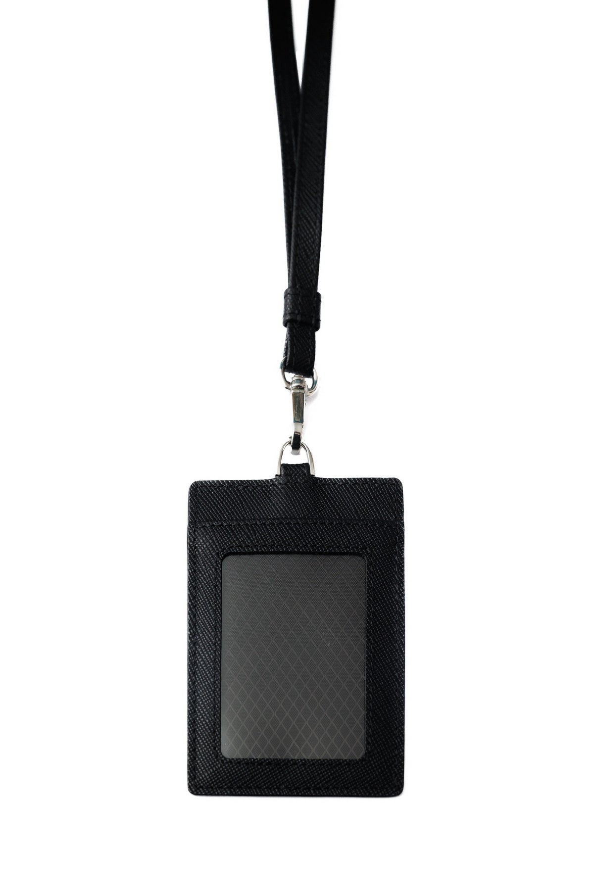 Haru RFID Badge Holder with Lanyard - Saffiano Leather