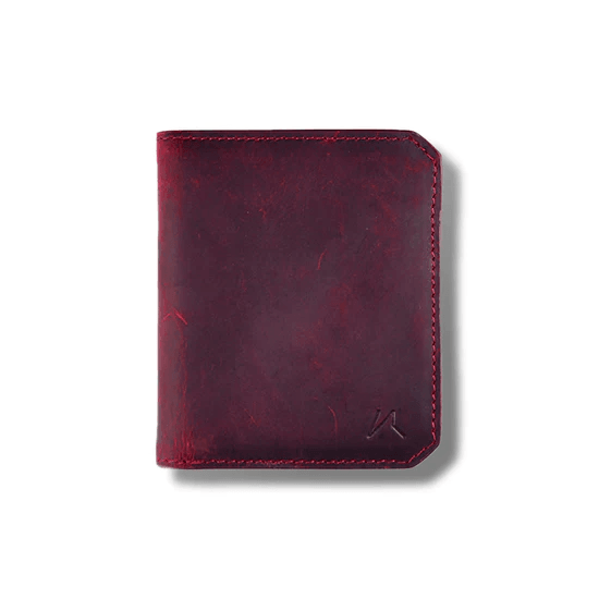 Kaizen Minimalist Wallet Red Crazy Horse Leather
