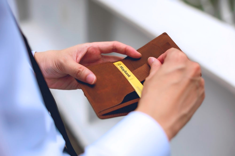 hansei wallet brown crazy horse leather
