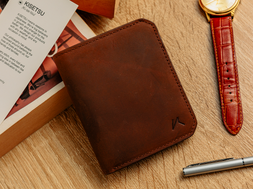 Kaizen Wallet: Brown Crazy Horse Leather
